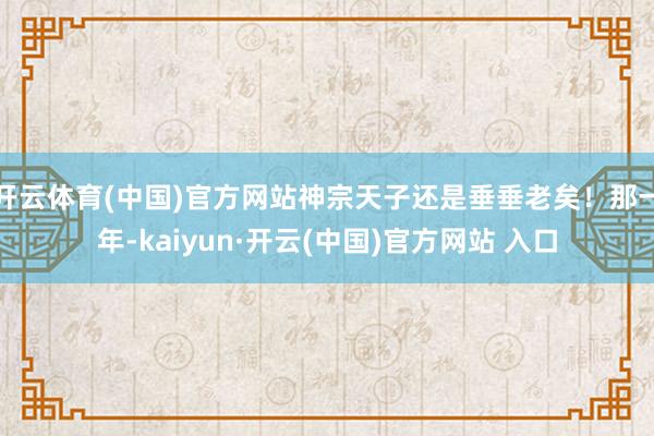 开云体育(中国)官方网站神宗天子还是垂垂老矣！那一年-kaiyun·开云(中国)官方网站 入口