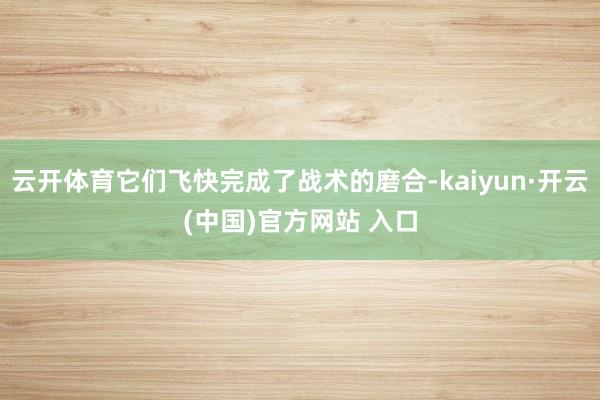 云开体育它们飞快完成了战术的磨合-kaiyun·开云(中国)官方网站 入口