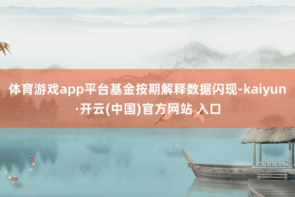 体育游戏app平台基金按期解释数据闪现-kaiyun·开云(中国)官方网站 入口