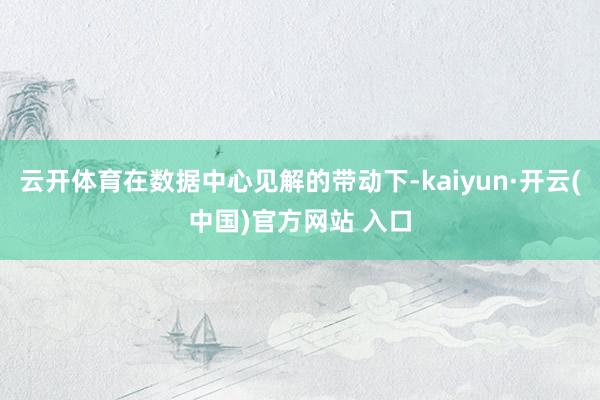 云开体育在数据中心见解的带动下-kaiyun·开云(中国)官方网站 入口